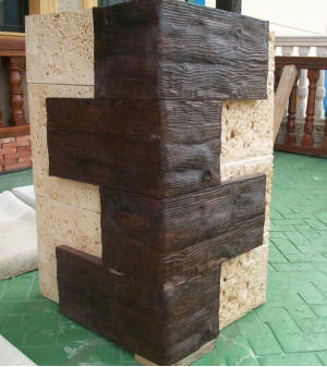  Esquinas fachada hormign imitacin madera | Prefabricados Linares |  Tel/Fax.: 918 66 06 45 - Mvil: 625 57 22 09 / 652 80 01 48