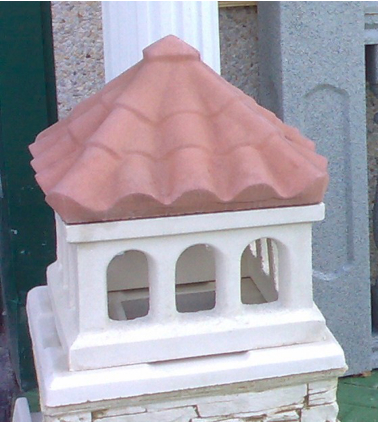 © Remate chimenea con tejadillo y aspirador estático | Prefabricados Linares |  Tel/Fax.: 918 66 06 45 - Móvil: 625 57 22 09 / 652 80 01 48